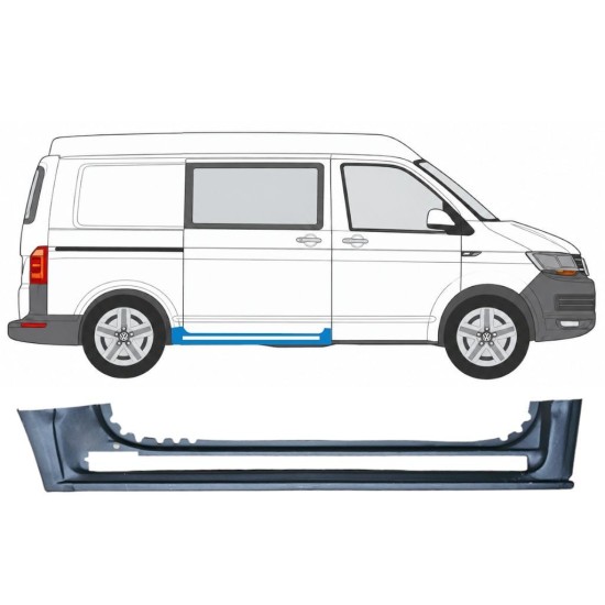 Réparation bas de caisse de sur porte latérale pour Volkswagen Transporter T6 2015-2024 / Droite 17113