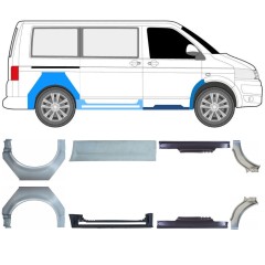 Réparation bas de caisse + passage de roue arrière pour Volkswagen Transporter T5 2003-2015 / Ensemble 11533