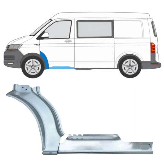 Réparation bas de caisse + l’aile avant pour Volkswagen Transporter T6 2015-2024 / Gauche 17197