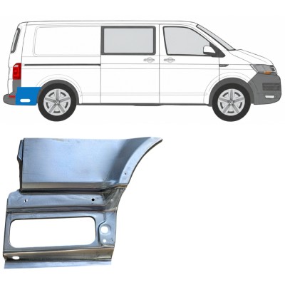 Panneau de réparation arc d'aile arrière, partie inférieure derrière la roue pour Volkswagen Transporter T6 2015-2024 / Droite 17200