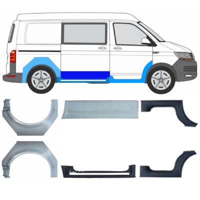 Réparation bas de caisse + passage de roue arrière pour Volkswagen Transporter T6 2015-2024 17136