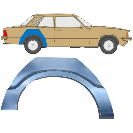 Panneau de réparation arc d'aile arrière pour Ford Taunus 1976-1982 / Droite 11058