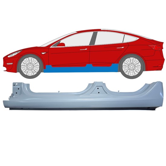Panneau de réparation du seuil pour Tesla Model 3 2017-2023 / Gauche 17287