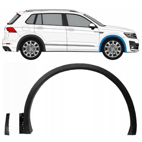 Moulure de l’aile avant pour Volkswagen Tiguan 2016-2020 R-Line / Droite / Ensemble 14848