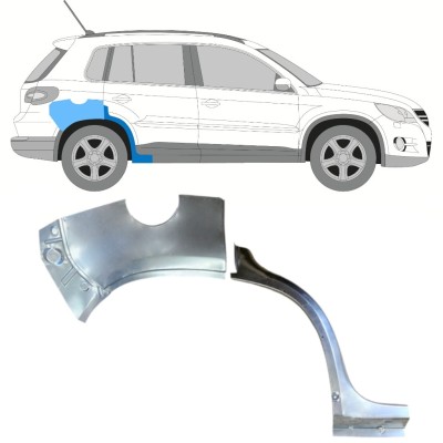 Panneau de réparation arc d'aile arrière pour Volkswagen Tiguan 2007-2016 / Droite / Ensemble 15787