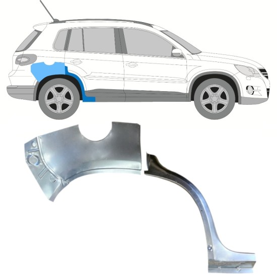 Panneau de réparation arc d'aile arrière pour Volkswagen Tiguan 2007-2016 / Droite / Ensemble 15787