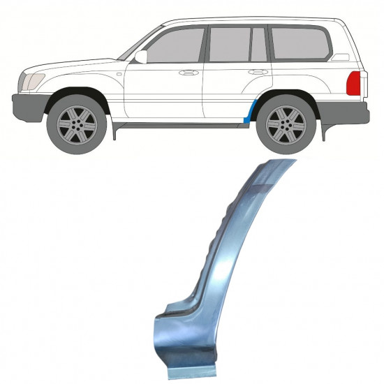 Panneau de réparation arc d'aile arrière inférieur pour Toyota Land Cruiser 1998-2007 / Gauche 8985