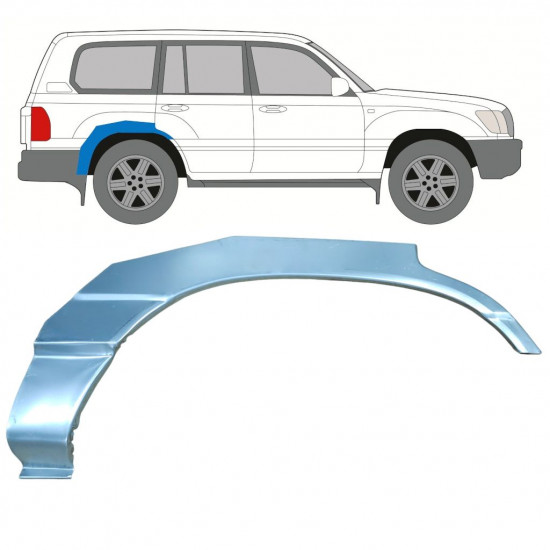 Panneau de réparation arc d'aile arrière pour Toyota Land Cruiser 1998-2007 / Droite 8982