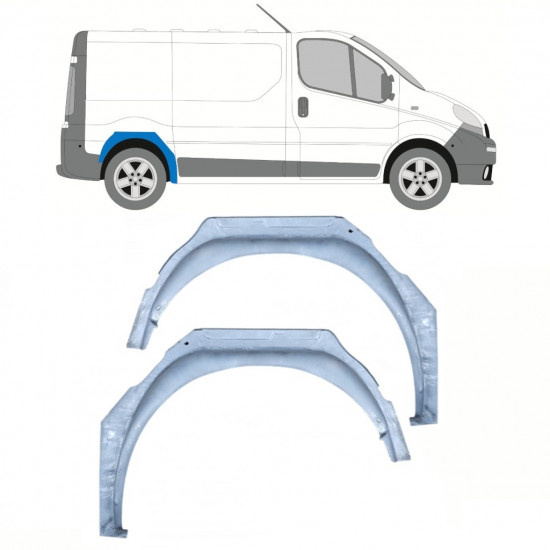 Passage de roue intérieur arrière pour Opel Vivaro Renault Trafic 2001- / Gauche+Droit / Ensemble 10118