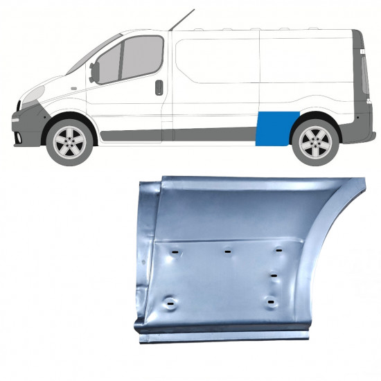 Panneau de réparation arc d'aile arrière pour Renault Trafic 2001-2014 / LWB / Gauche 8222