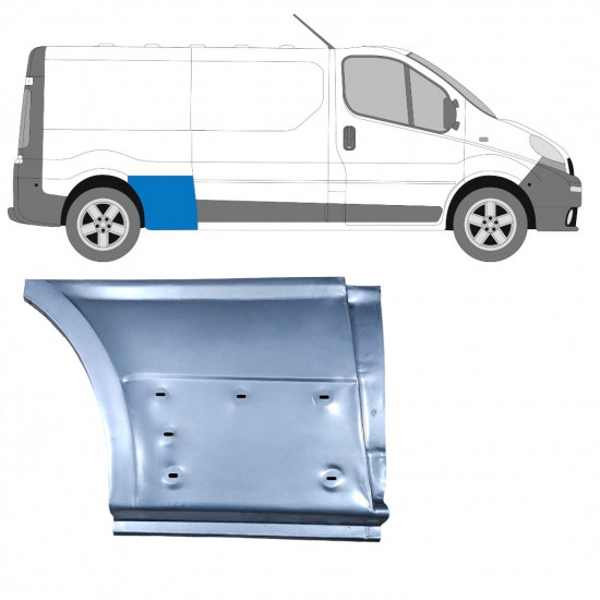 RENAULT TRAFIC 2001-2014 EMPATTEMENT LONG PANNEAU DE RÉPARATION DE L\'AILE ARRIÈRE / DROIT