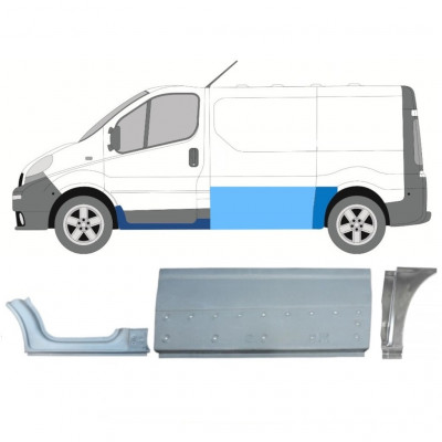 Ensemble de panneaux de réparation pour Renault Trafic Opel Vivaro 2001-2014 / SWB / Gauche /  11232