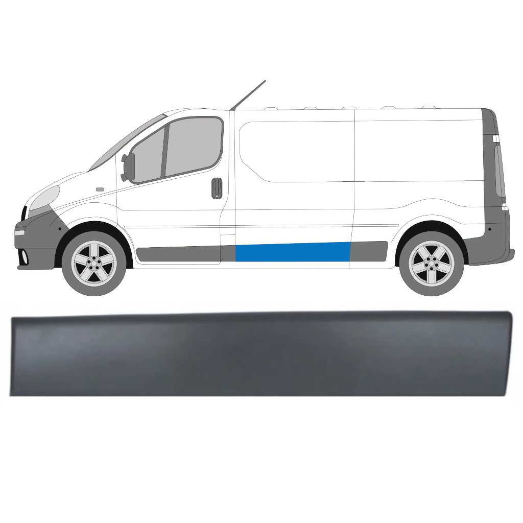 Moulure Latérale Arrière Pour Renault Trafic 2001-2014 / Gauche 8204