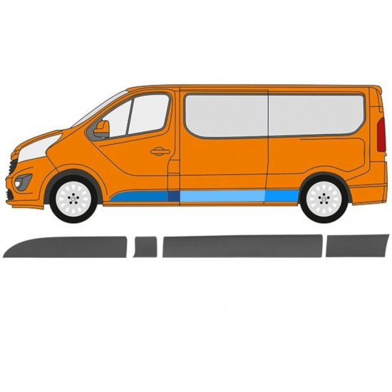 Moulure latérale arrière pour Renault Trafic 2014- / LWB / Gauche / Ensemble 11255