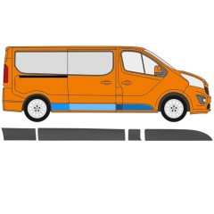 Moulure latérale arrière pour Renault Trafic 2014- / Droite / Ensemble 11254