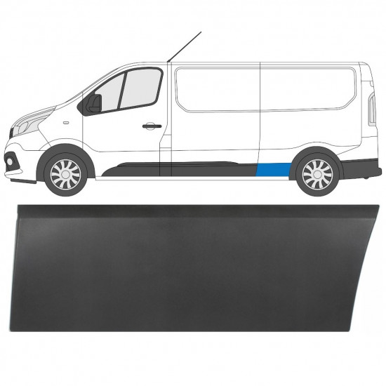 RENAULT TRAFIC 2014- ARRIÈRE ARRIÈRE AILE MOULURE PANNEAU DE GARNITURE / GAUCHE