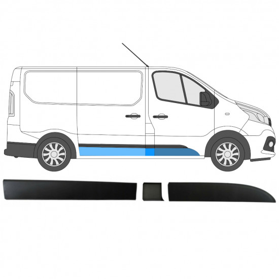 Ensemble de moulures pour Renault Trafic Opel Vivaro Talento 2014- / SWB / Droite /  8567