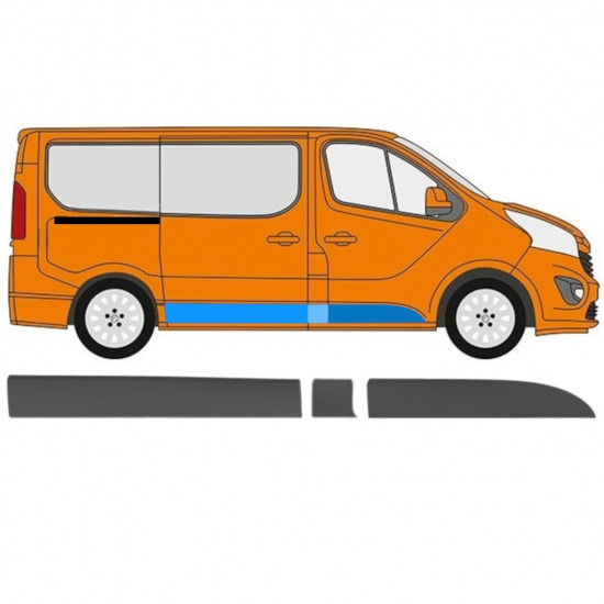 Moulure latérale arrière pour Renault Trafic 2014- / SWB / Droite / Ensemble 11256