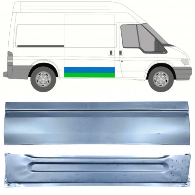 FORD TRANSIT 2000-2013 EMPATTEMENT LONG / EMPATTEMENT MOYEN PORTE COULISSANTE INTÉRIEURE TOIT PANNEAU DE RÉPARATION / SET / DROIT