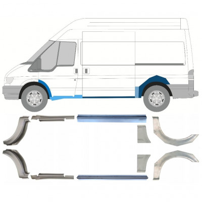 Réparation bas de caisse + passage de roue arrière pour Ford Transit 2000-2013  / MWB / Ensemble 12676