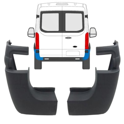 Coin du pare-chocs arrière pour Ford Transit 2014- / Gauche+Droit / Ensemble 9731