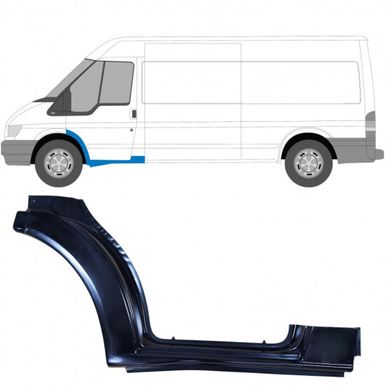 Réparation bas de caisse de porte avant pour Ford Transit 2000-2013 / Gauche 7153