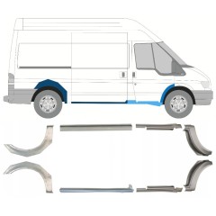 Réparation bas de caisse + passage de roue arrière pour Ford Transit 2000-2013 / Ensemble 9693