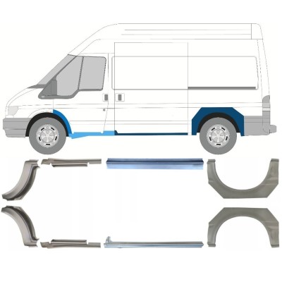 Réparation bas de caisse + passage de roue arrière pour Ford Transit 2000-2013  / MWB / Ensemble 12675