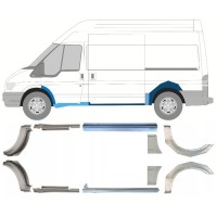 Réparation bas de caisse + passage de roue arrière pour Ford Transit 2000-2013 / Ensemble 12676