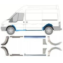 Réparation bas de caisse + passage de roue arrière pour Ford Transit 2000-2013 / Ensemble 12676