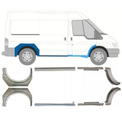 Réparation bas de caisse + passage de roue arrière pour Ford Transit 2000-2013 / Ensemble 9694