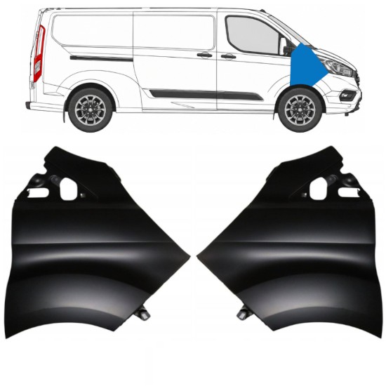 Aile avant pour Ford Transit Custom 2017-2021 / Gauche+Droit / Ensemble 17100