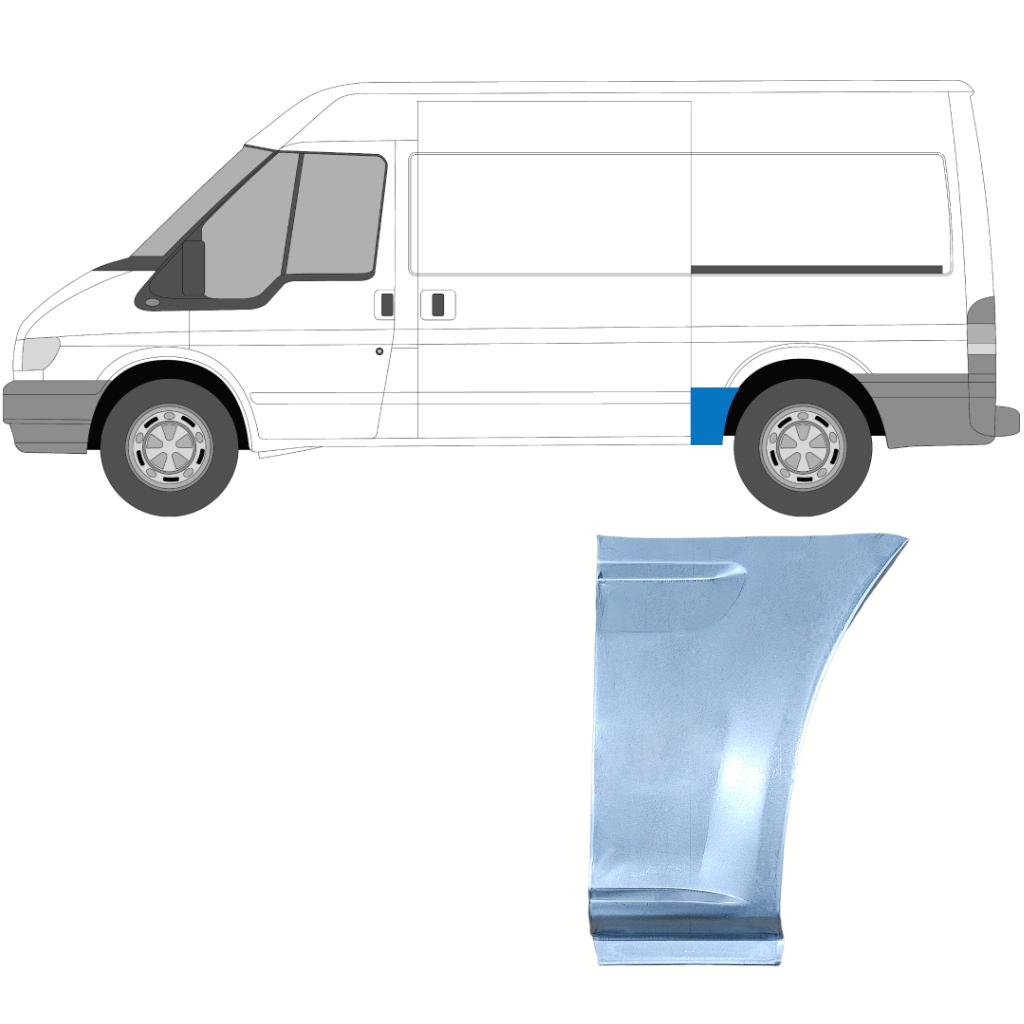 Panneau De Réparation Arc D'aile Arrière Pour Ford Transit 2000- / Mwb / Gauche 7165