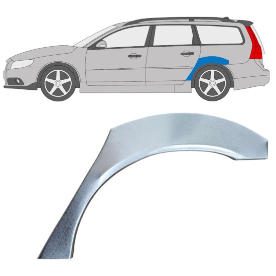 Panneau de réparation arc d'aile arrière pour Volvo V70 2007-2016 / Gauche 17215