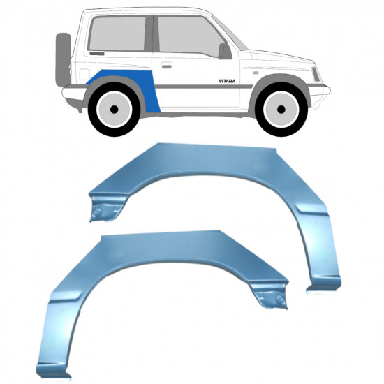 Panneau de réparation arc d'aile arrière pour Suzuki Vitara 1988-1998 / Gauche+Droit / Ensemble 9426