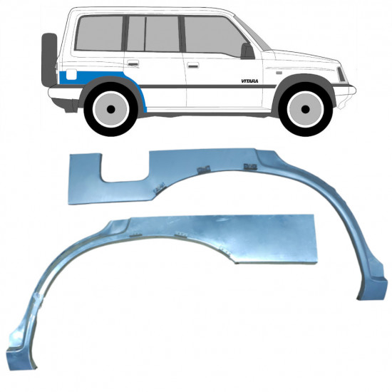 Panneau de réparation arc d'aile arrière pour Suzuki Vitara 1996-2003 / Gauche+Droit / Ensemble 9554