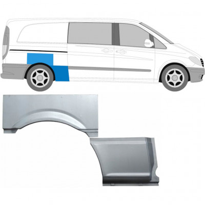 Panneau de réparation arc d'aile arrière pour Mercedes Vito 2003-2010 / Droite / Ensemble 9275