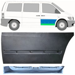 Panneau de réparation de porte avant intérieur + extérieur pour Mercedes Vito I W638 1996-2003 / Droite / Ensemble 12014