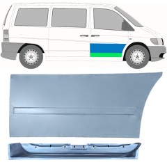 Panneau de réparation de porte avant intérieur + extérieur pour Mercedes Vito I W638 1996-2003 / Droite / Ensemble 12016