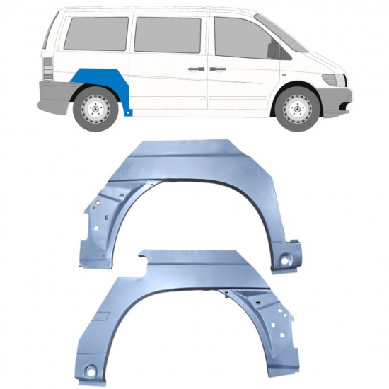 Panneau de réparation arc d'aile arrière pour Mercedes Vito 1996-2003 / Gauche+Droit / Ensemble 9475