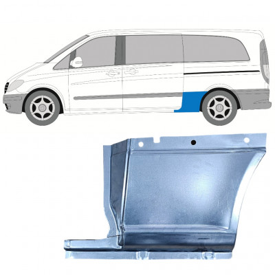 Panneau de réparation arc d'aile arrière pour Mercedes Vito 2003- / LWB / Gauche 11861