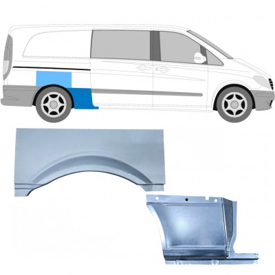 MERCEDES VITO 2003- EMPATTEMENT LONG PANNEAU DE RÉPARATION DE L\'AILE ARRIÈRE SET / DROIT