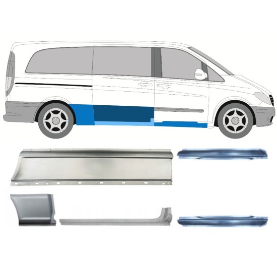 Ensemble de panneaux de réparation pour Mercedes Vito W639 2003-2014 / Gauche+Droit / 14786