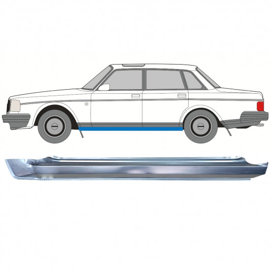 Plein panneau de réparation du seuil for Volvo 240 1975-1993 / Gauche 12771