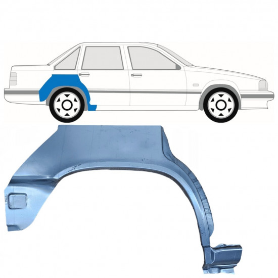 Panneau de réparation arc d'aile arrière pour Volvo 850 1991-1997 / Droite 8295