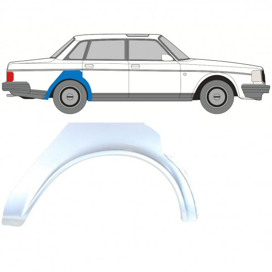 Panneau de réparation arc d'aile arrière pour Volvo 240 1979-1993 / Droite 8289