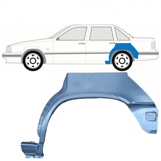 Panneau de réparation arc d'aile arrière pour Volvo 850 1991-1997 / Gauche 8296