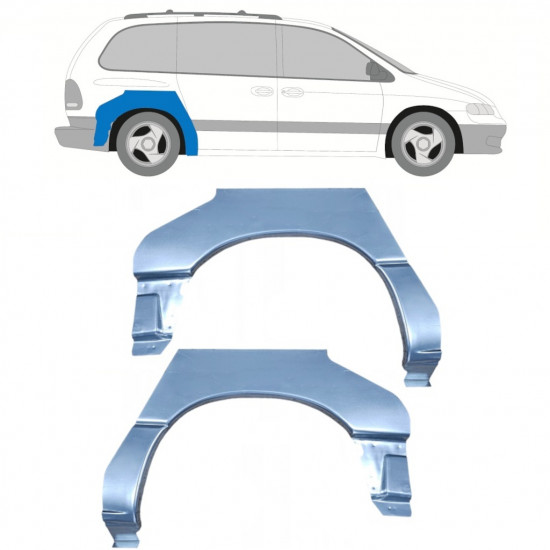 Panneau de réparation arc d'aile arrière pour Chrysler Voyager 1996-2001 / Gauche+Droit / Ensemble 9967