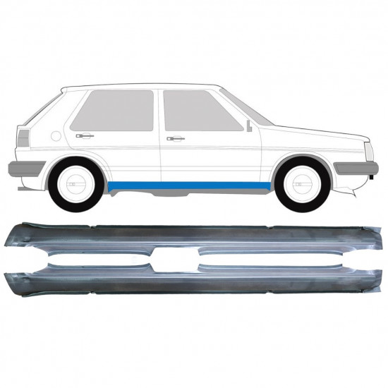 Réparation bas de caisse pour VW Golf 2 1982- / Gauche+Droit / Ensemble 9607