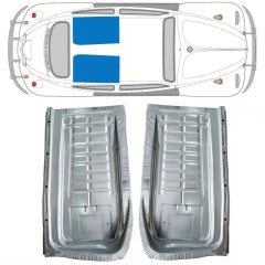 Panneau de réparation du plancher arrière pour Volkswagen Kaefer 1949- / Gauche+Droit / Ensemble 10349